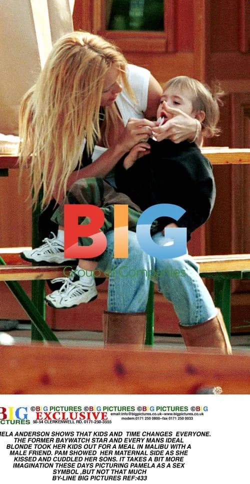 Pamela Anderson with Kids in Malibu