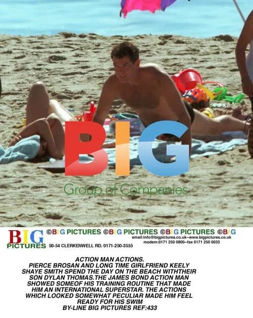 Pierce Brosnan and family beach day