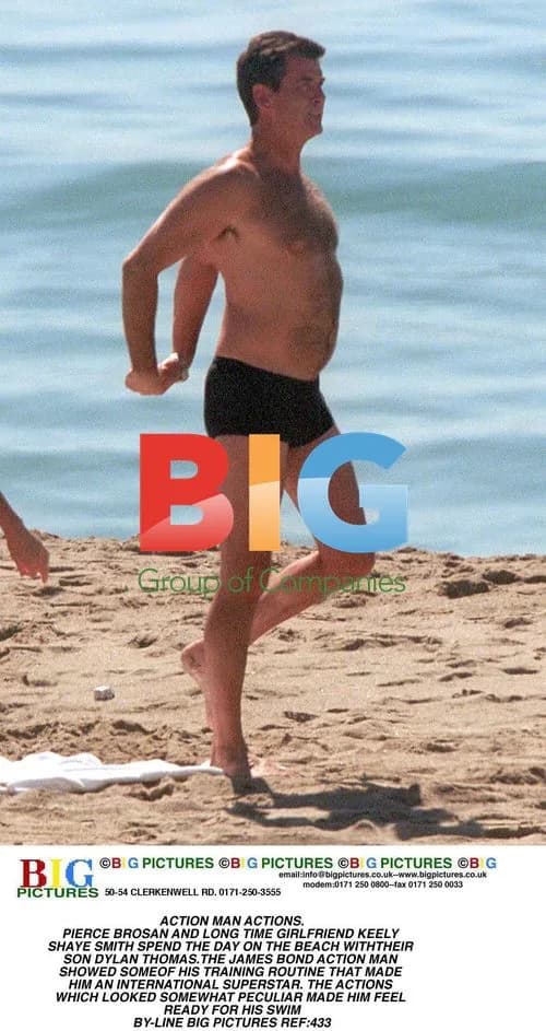 Pierce Brosnan and Keely Shaye Smith on Beach