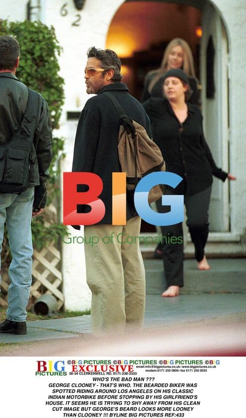 George Clooney on Vintage Motorbike