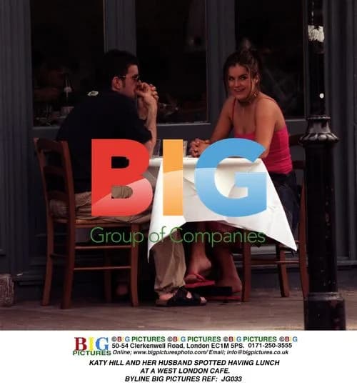 Katy Hill and husband have lunch in London