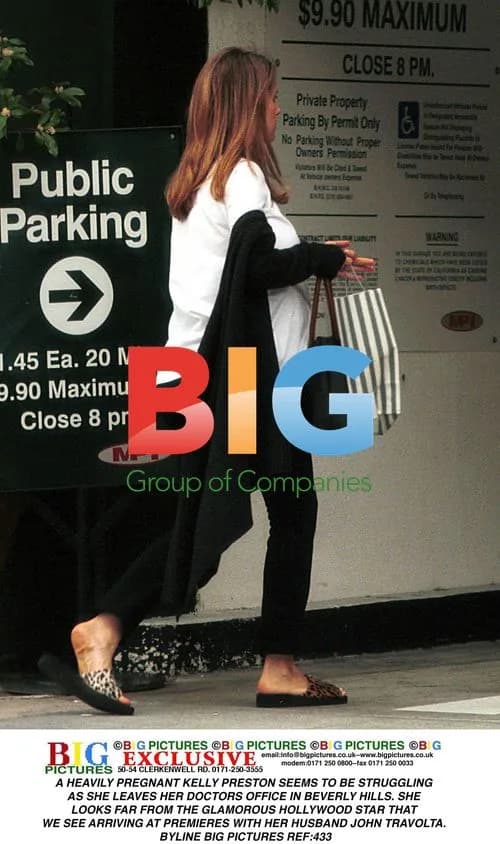 Heavily pregnant Kelly Preston leaves doctor