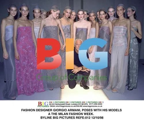 Giorgio Armani Poses at Milan Fashion Week