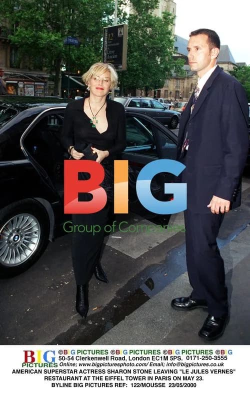 Sharon Stone Leaving Le Jules Vernes in Paris