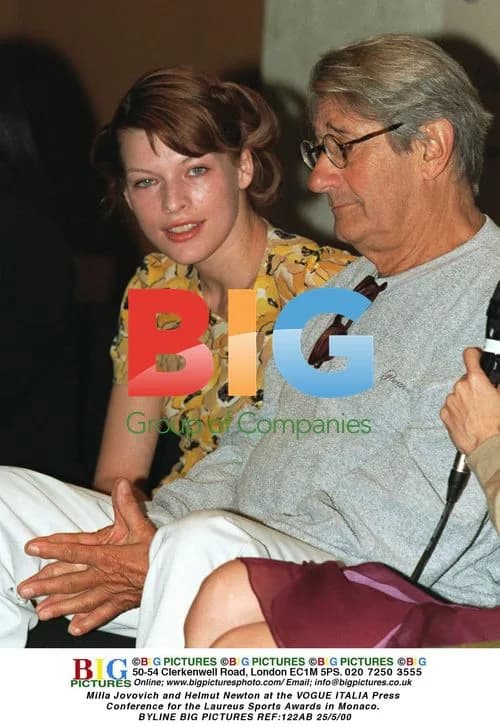 Milla Jovovich and Helmut Newton at Vogue Italia Press Conference
