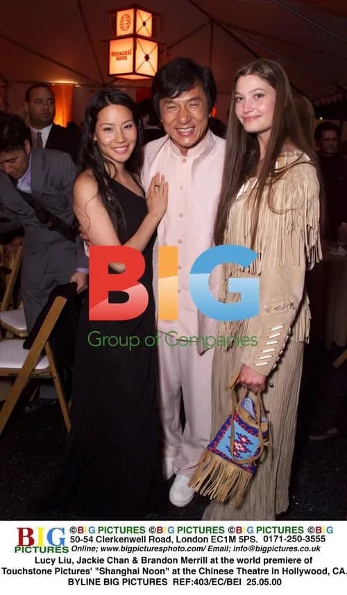 Lucy Liu, Jackie Chan & Brandon Merrill at "Shanghai Noon" premiere