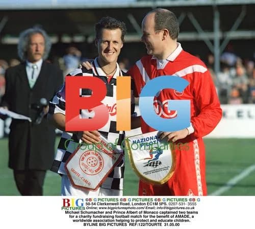 Schumacher and Prince Albert lead charity football match