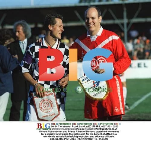 Schumacher and Prince Albert lead charity football match
