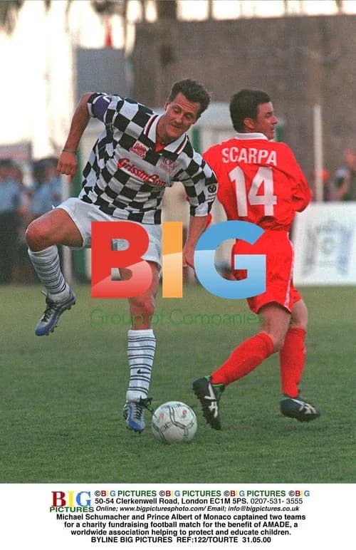 Schumacher and Prince Albert in charity football match