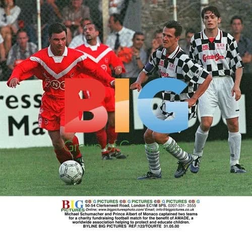 Schumacher and Prince Albert charity football match