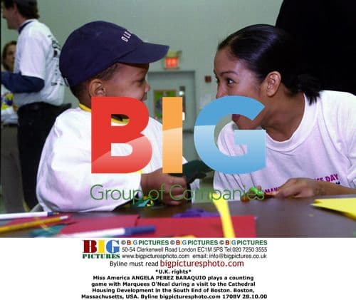 Miss America Visits Boston Housing Development