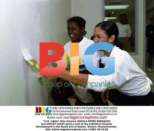 Miss America and ASHLEY LEARY paint wall in Boston