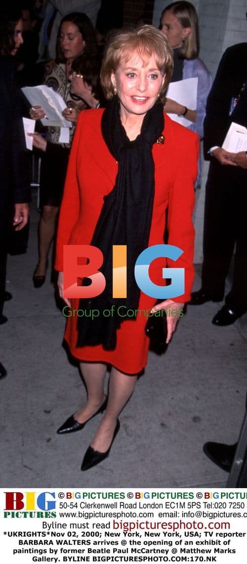 Barbara Walters arrives at Paul McCartney art exhibit