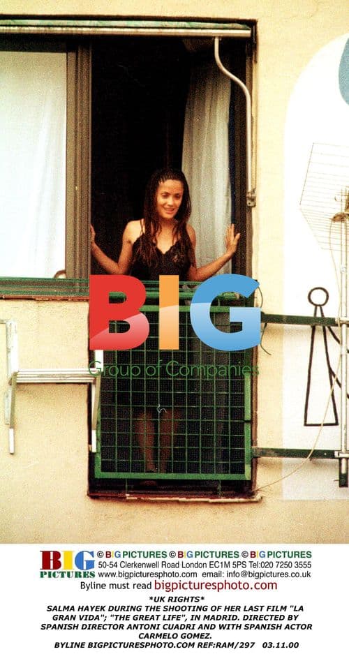 Salma Hayek on Set of "La Gran Vida"