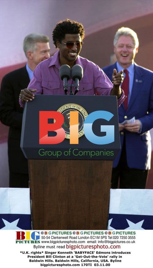 BABYFACE introduces Clinton at rally