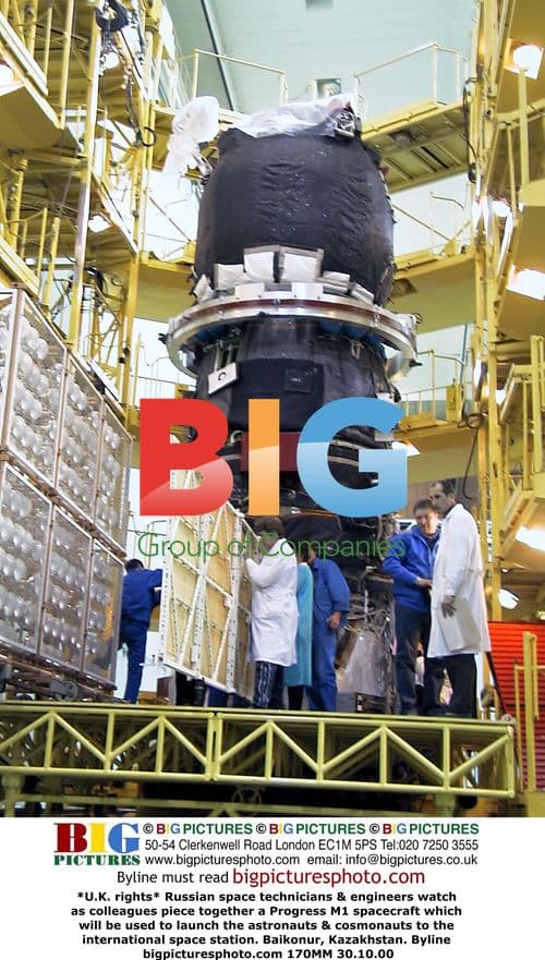 Russian engineers assemble Progress M1 spacecraft