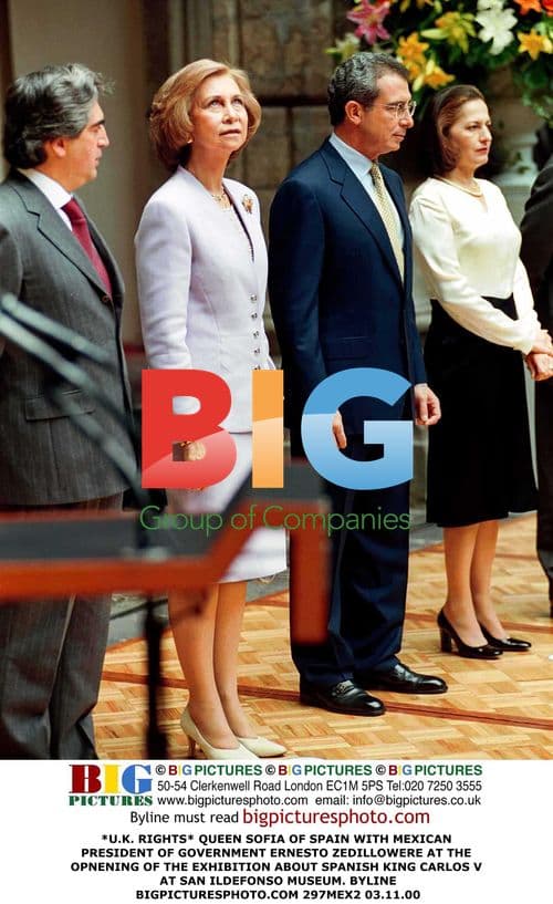 Queen Sofia and Mexican President at Carlos V Exhibition