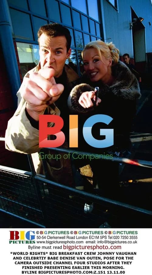 Johnny Vaughan and Denise Van Outen at Channel Four Studios