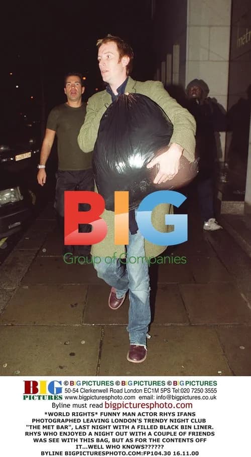 Rhys Ifans Leaves London Club With Bin Liner