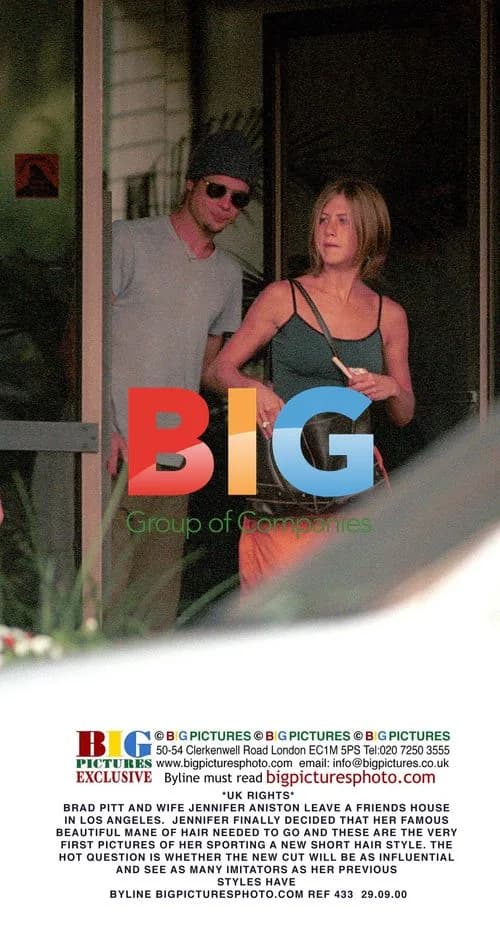 Brad Pitt and Jennifer Aniston Leave Friends House