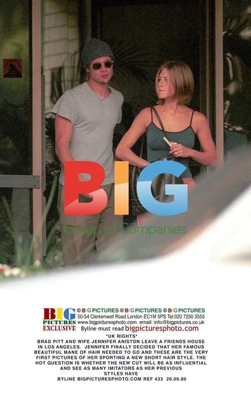 Brad Pitt and Jennifer Aniston Leave Friends House