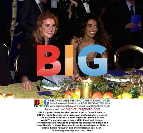 Sarah Ferguson and Afef at Pirellicalendar 2001 Party