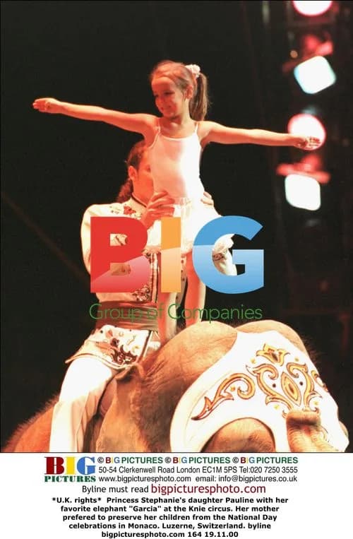 Princess Stephanie's Daughter Pauline with Elephant