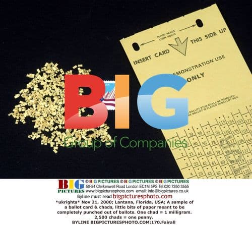 Sample Ballot Card and Chads