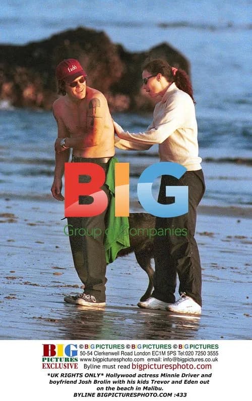 Minnie Driver and Josh Brolin at Malibu Beach