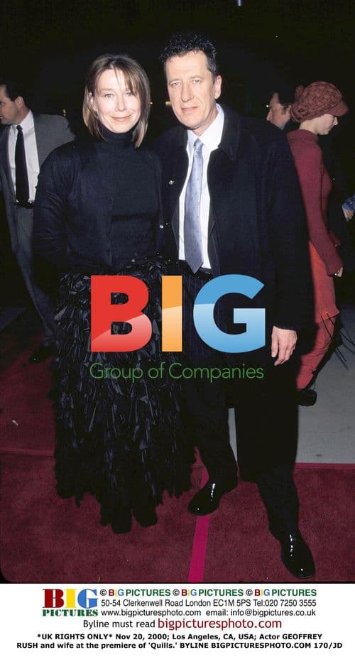 Geoffrey Rush & Wife at 'Quills' Premiere