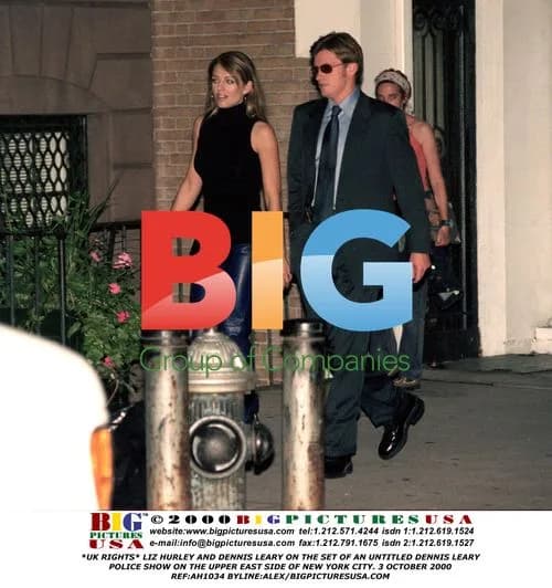 Liz Hurley & Dennis Leary on TV Set