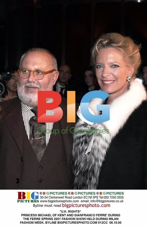 Princess Michael & Gianfranco Ferre at Ferre Spring 2001 Show