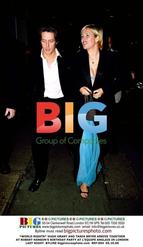 Hugh Grant and Tania Bryer at Robert Hanson's Party