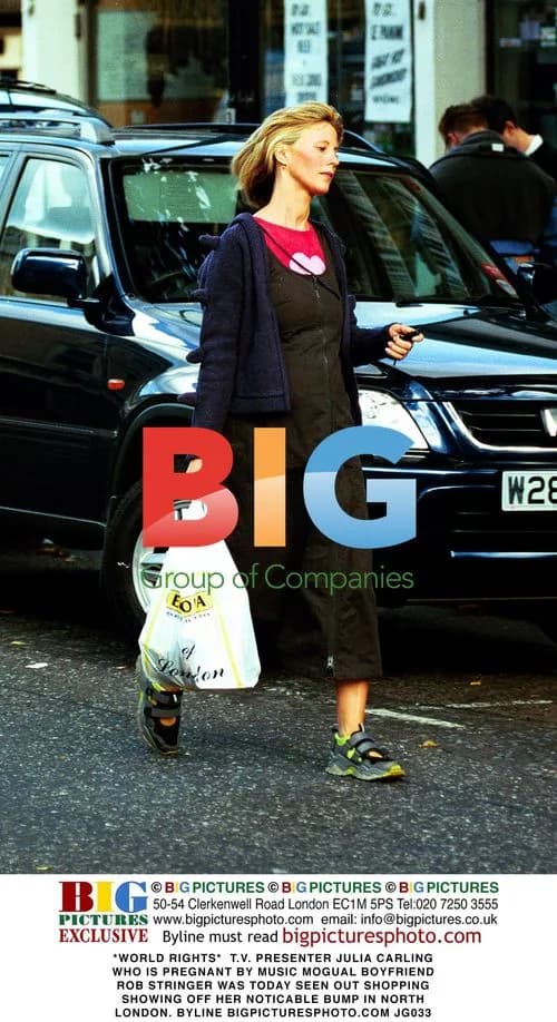 Julia Carling Shows Off Baby Bump in North London