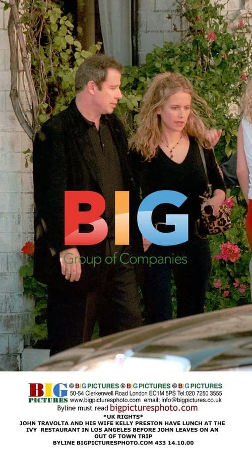 John Travolta and wife Kelly Preston at The Ivy