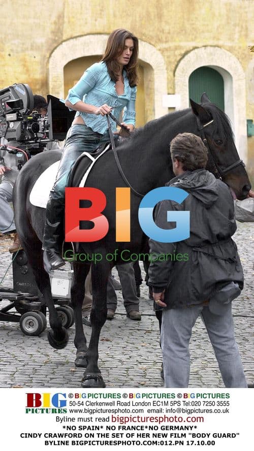 Cindy Crawford on Film Set