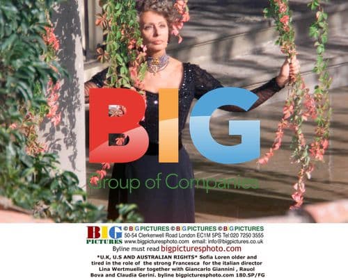 Sofia Loren and Italians on Set