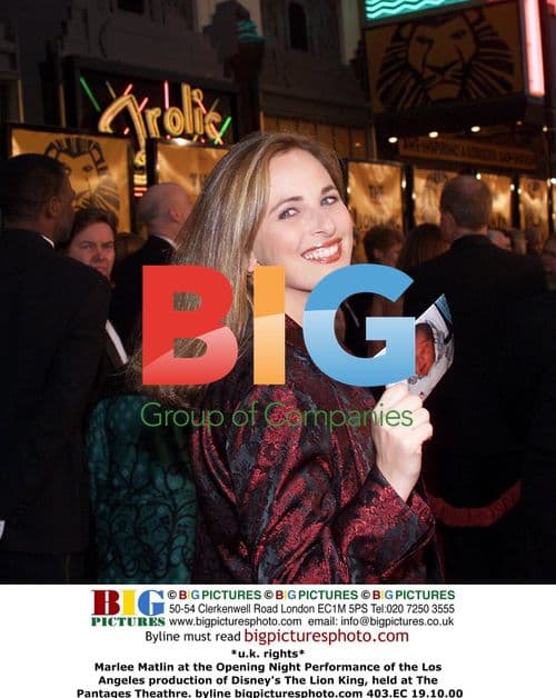 Marlee Matlin at The Lion King Opening in LA