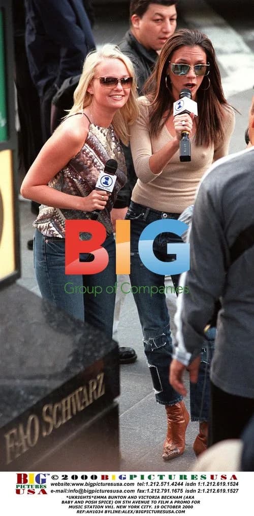 Emma Bunton and Victoria Beckham filming promo