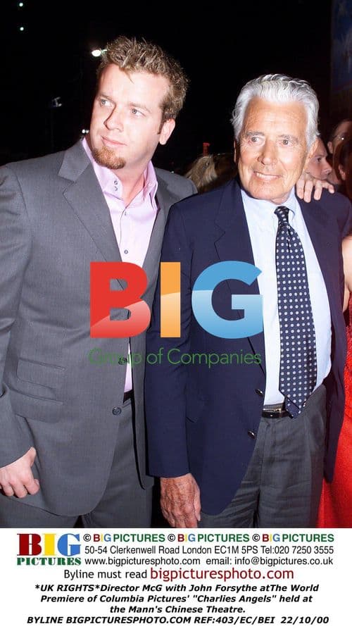 McG and John Forsythe at Charlies Angels Premiere