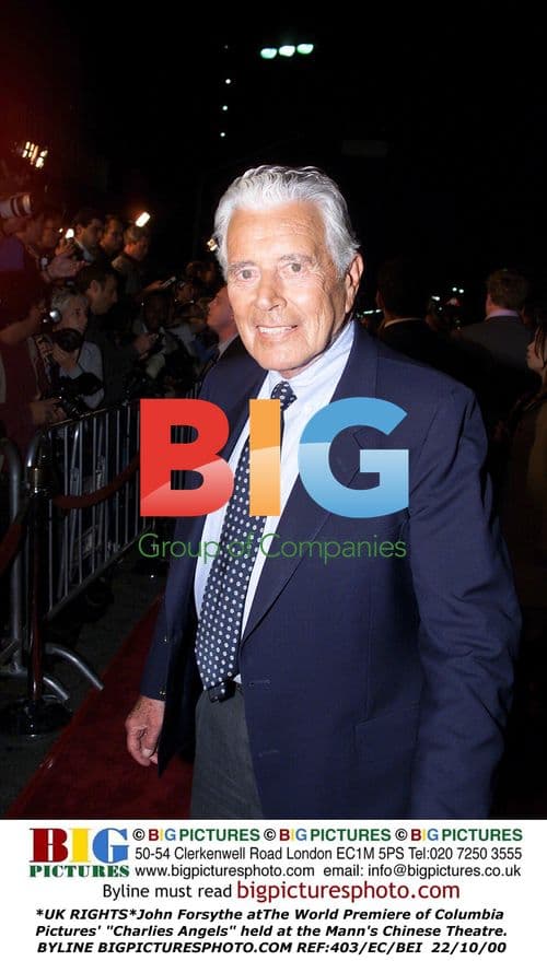 John Forsythe at "Charlie"s Angels" Premiere