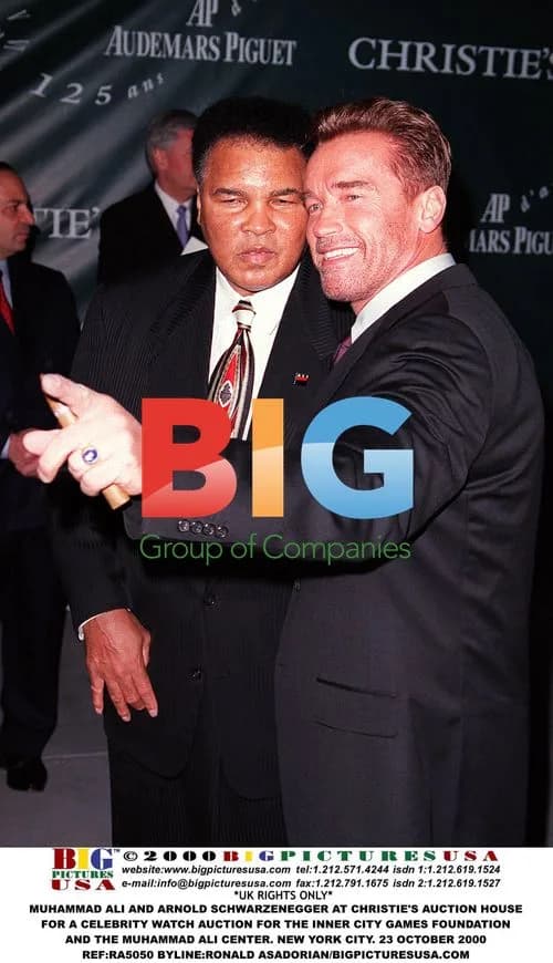 MUHAMMAD ALI and ARNOLD SCHWARZENEGGER at CHRISTIE'S AUCTION