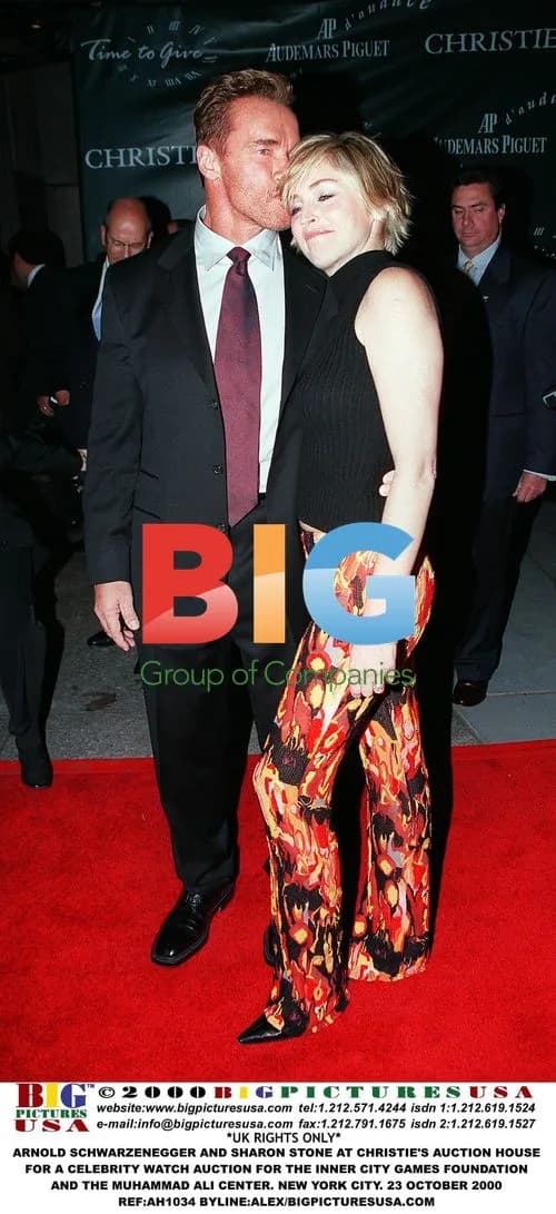 Arnold Schwarzenegger and Sharon Stone at Celebrity Watch Auction