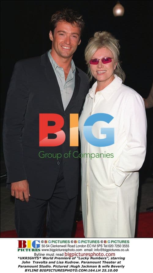 Hugh Jackman & wife Beverly at Lucky Numbers premiere