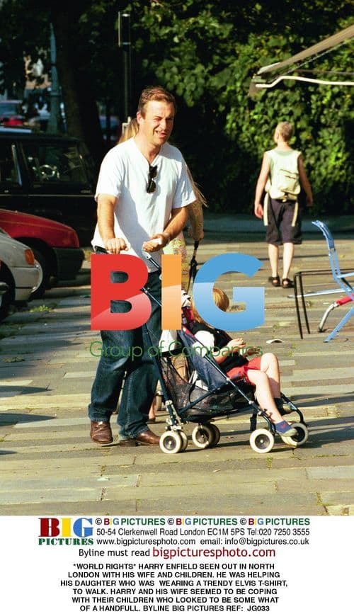 Harry Enfield out with family in North London