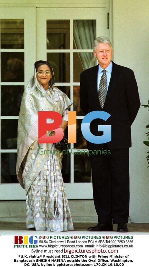 Bill Clinton and Sheikh Hasina outside Oval Office