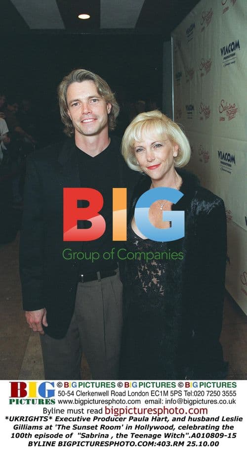 Paula Hart and husband at "Sabrina" 100th episode celebration