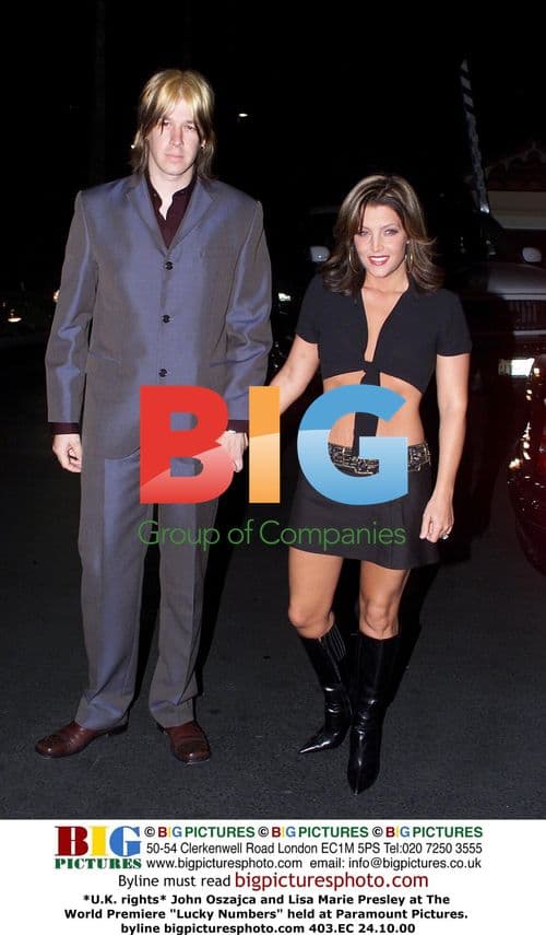 John Oszajca and Lisa Marie Presley at 'Lucky Numbers' Premiere