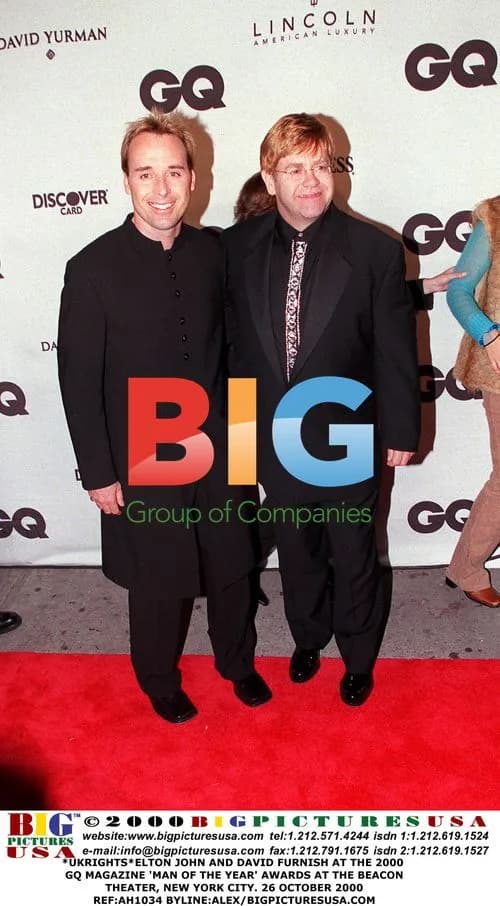 Elton John and David Furnish at 2000 GQ Awards
