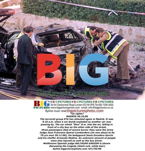 Aftermath of ETA car bomb attack in Madrid